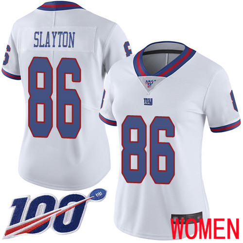 Women New York Giants 86 Darius Slayton Limited White Rush Vapor Untouchable 100th Season Football NFL Jersey